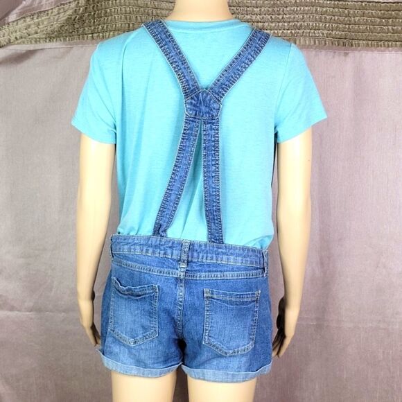 BLUE SPICE Blue Jean Shorts‎ Overalls Size Large - Picture 6 of 8